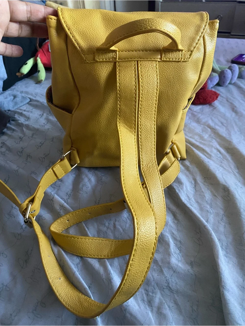 Betsey Johnson Yellow Faux-Leather Bow Accent Mini Backpack